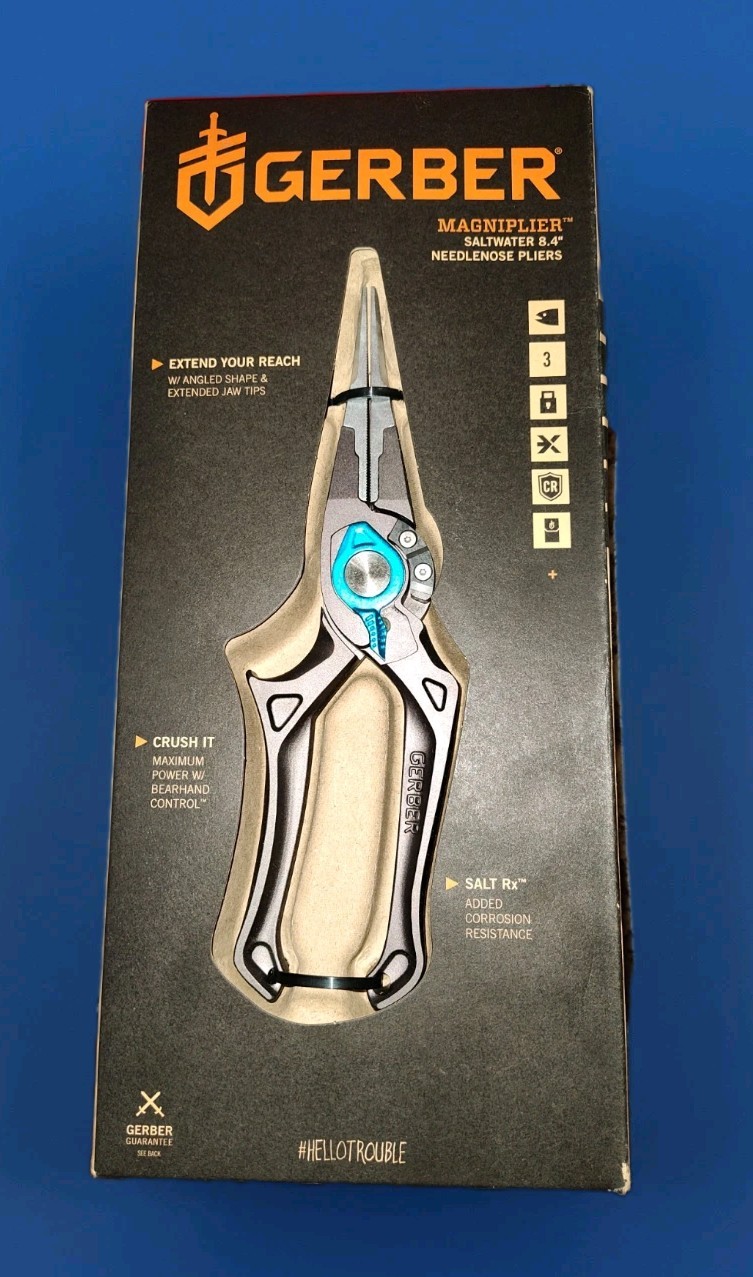 NEW Gerber “Magniplier” Saltwater 8.4″ Needlenose Pliers With SALT RX. 31-003597