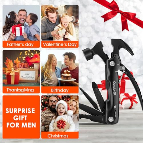 Gifts for Men,12-in-1 Hammer Multitool, Stocking Stuffers for Men,Christmas