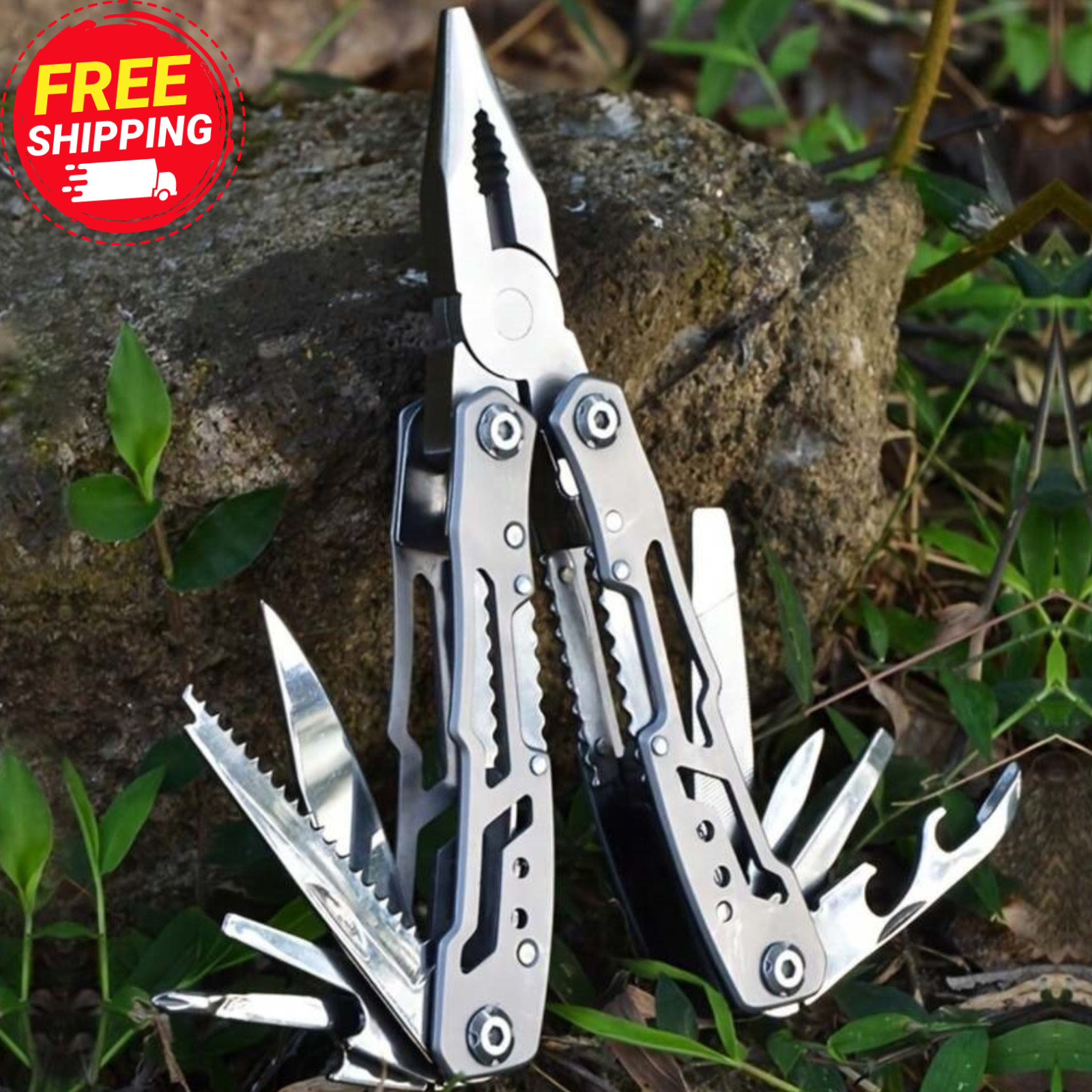14-in-1 Stainless Steel Multi-Tool Pliers with Knife Screwdrivers & Nylon Sheath