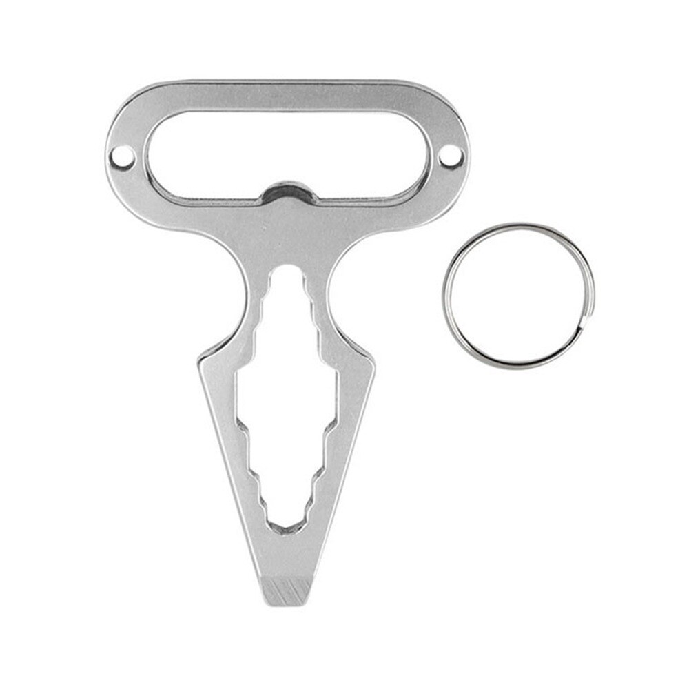 1pc Keychain Wrench Stainless Steel Press Buttons Emergency Survival Make Sound