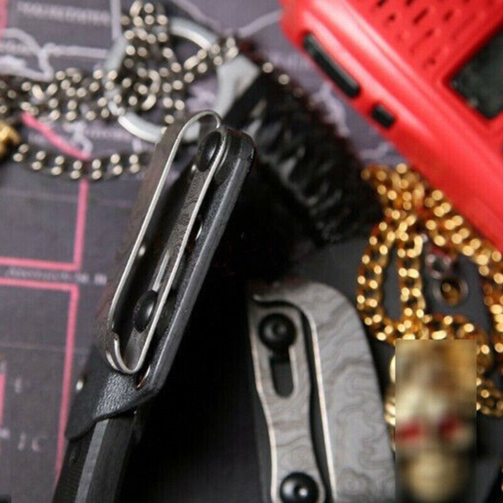 EDC Titanium Alloy Knife Back Clip Pocket Clip Tactical Outdoor Pocket Survival