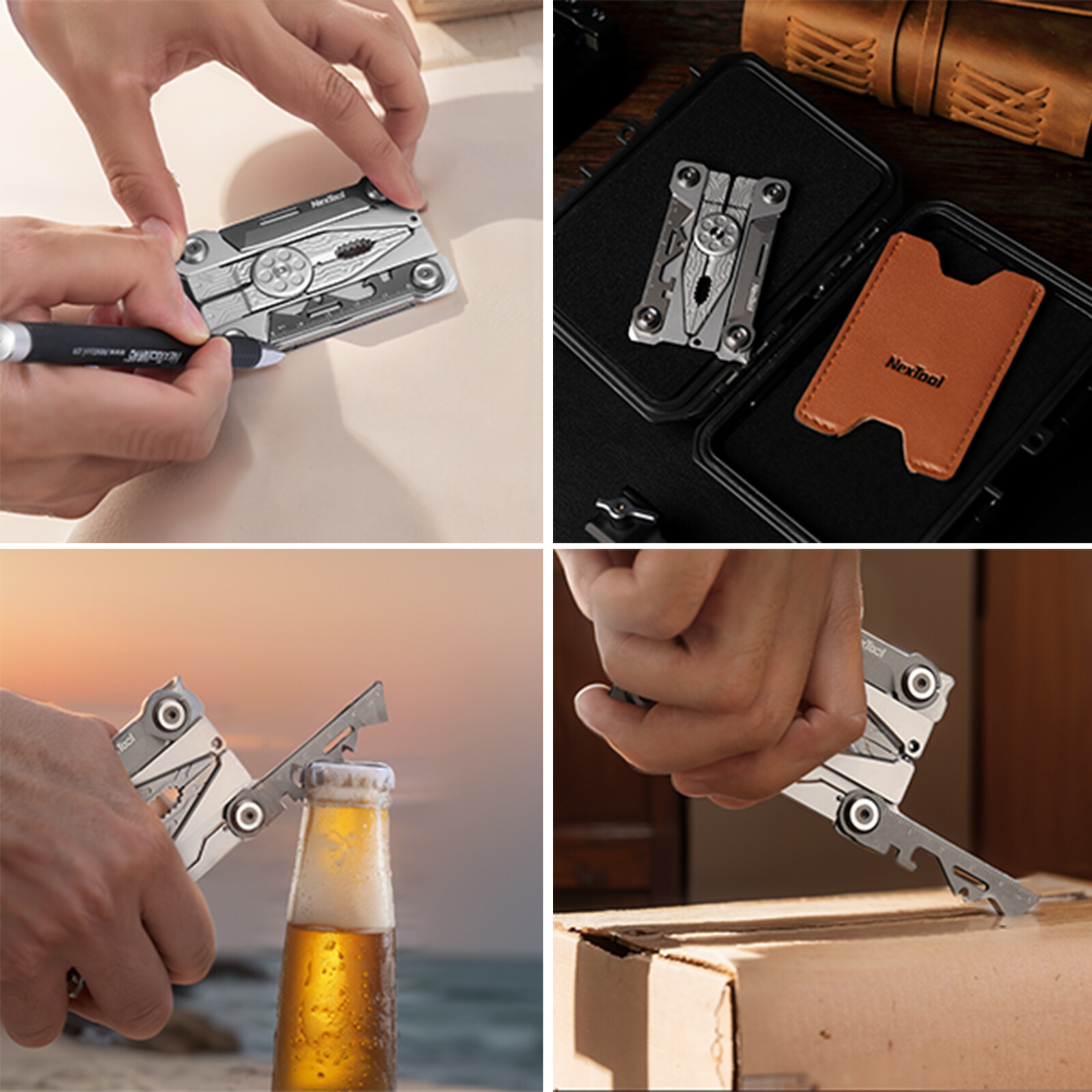 Folding Credit Card Multitool Wallet Multi Tool, 20 in 1 Wall Outdoor Survival