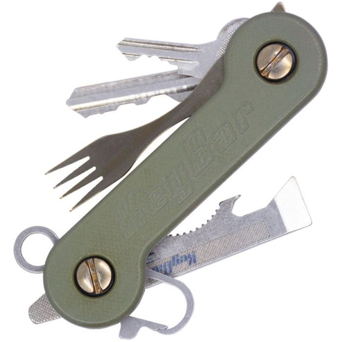 KeyBar Utility Tool Pocket Clip Screws W/ Link For Key Fob – G10-GRN-BP