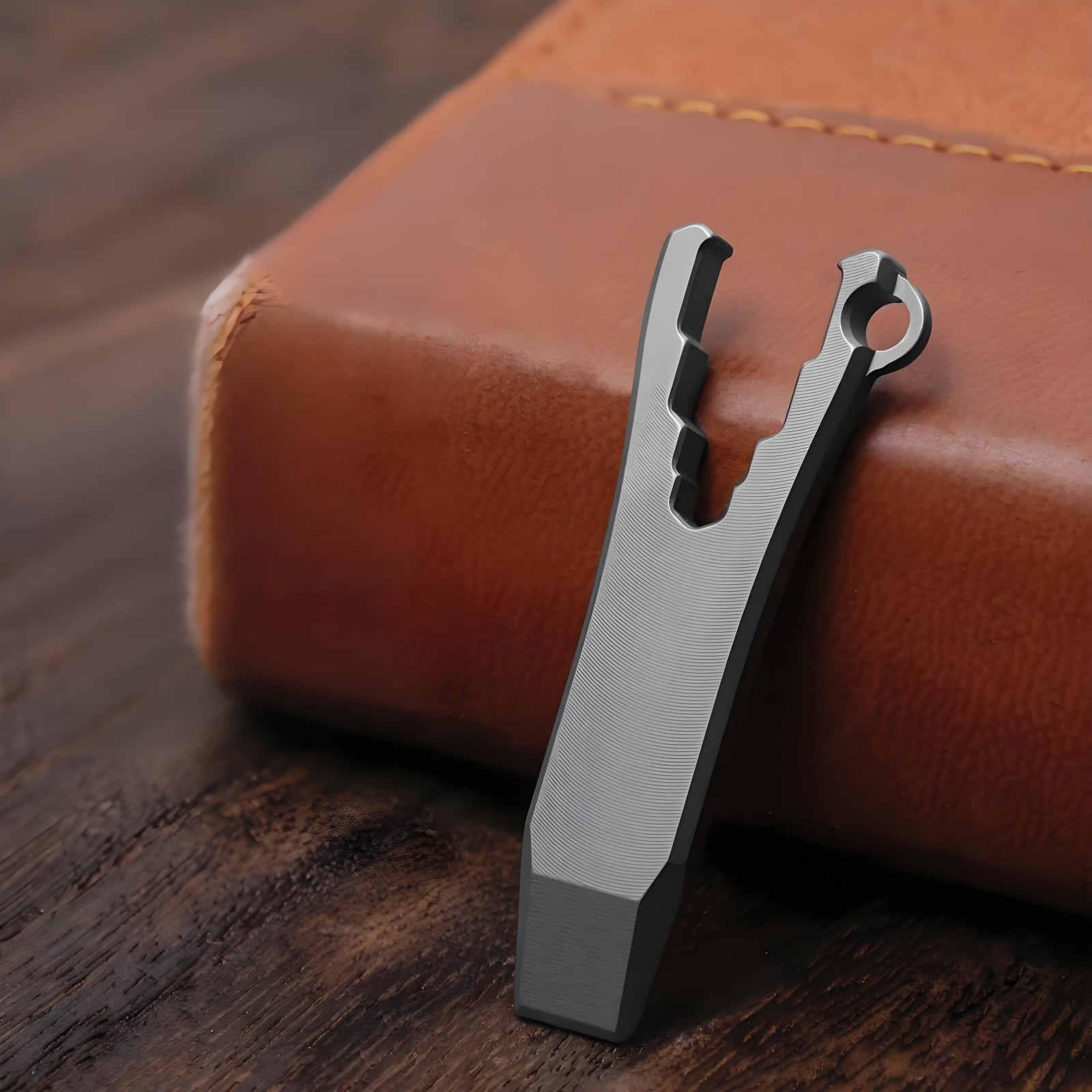 Titanium Alloy Mini Pry Bar EDC Bottle Opener Wrench Keychain Tool Waterproof