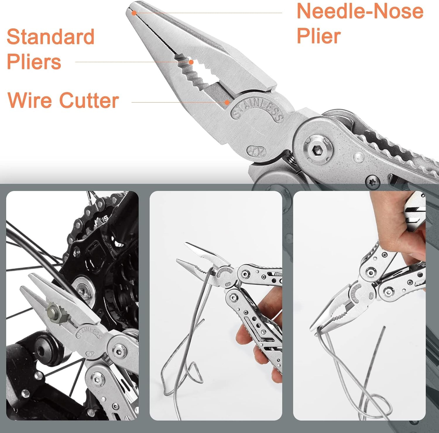 24-In-1Multitool Pocket Knife Professional Stainless Steel Multitool Keychain wi