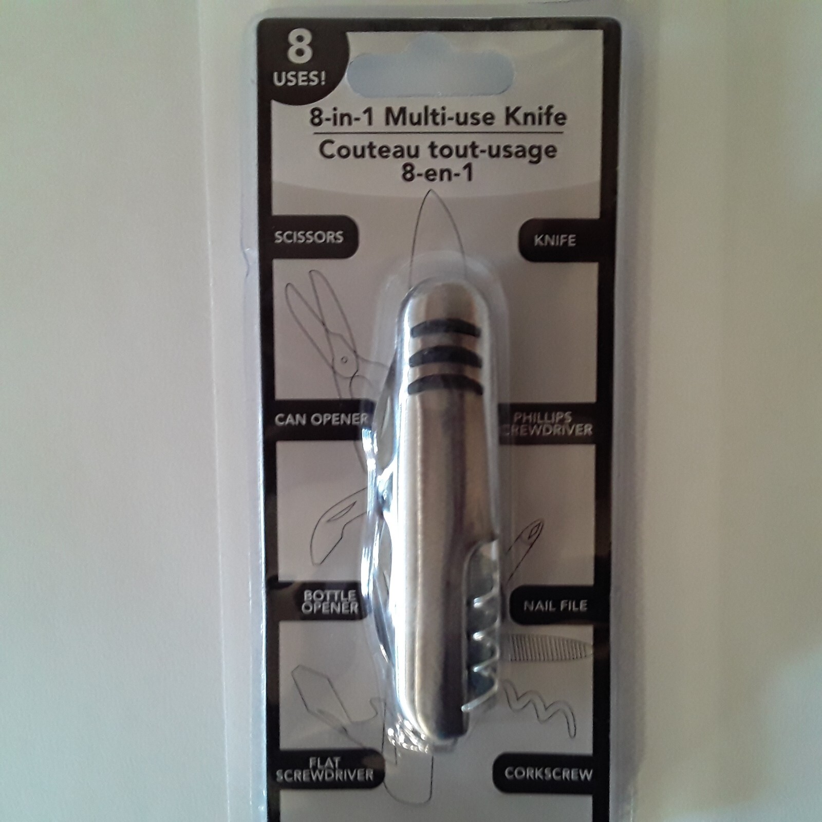 Multi-use Knife , 8 Uses -in-1, Lot of 3