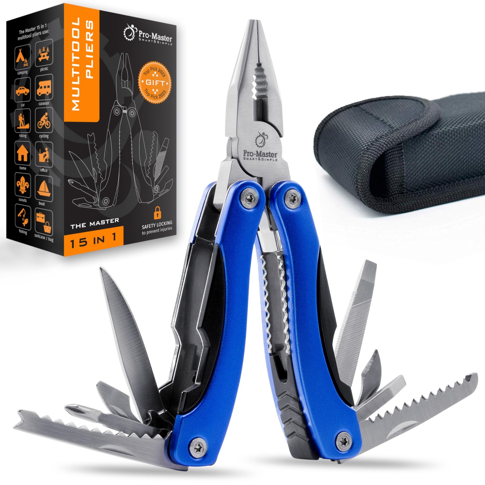 Multitool 15in1 With Safetylocking Stainless Steel Multi Tool Pliers Functional
