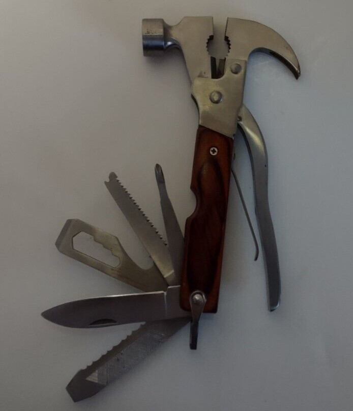 Camping Claw Hammer Multitool with Carrying Pouch w/ Belt Loop