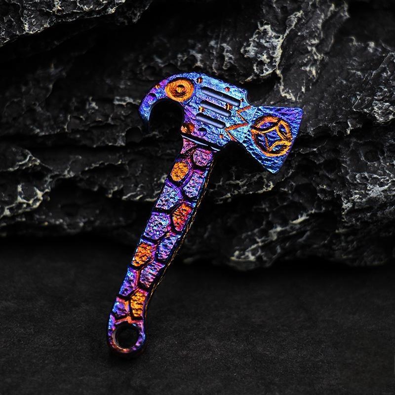 Handmade Titanium Keychain Necklace Pendant Pry Bar Crowbar Bottle Opener EDC