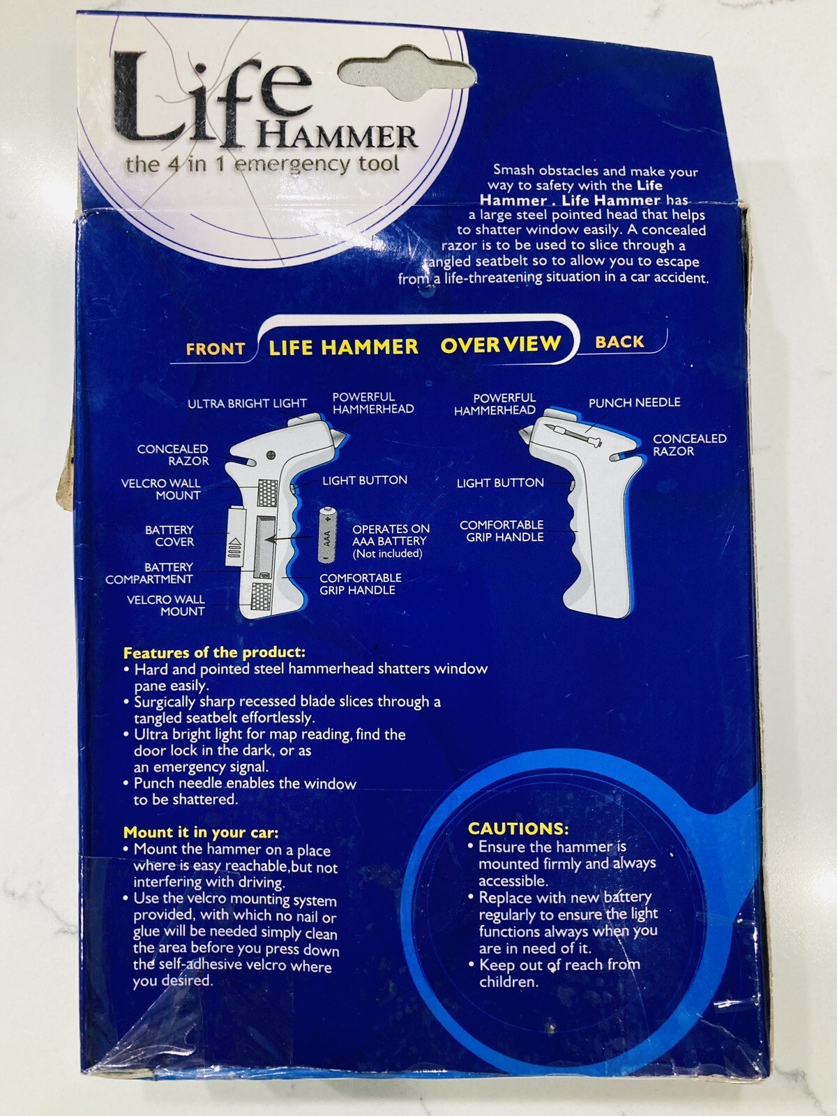Life Hammer The 4 In 1 Emergency Tool – OPENED BOX