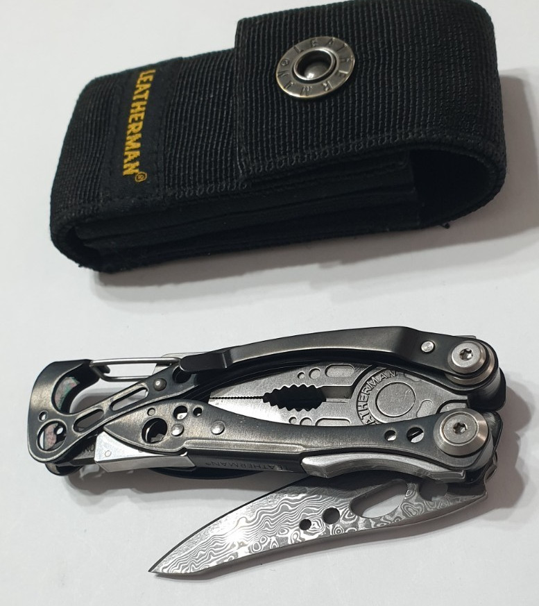 🔥🔥🔥 Leatherman Skeletool CX Damascus Custom Carbon Retired Collectable Rare
