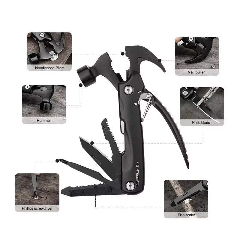 Multifunction Mini Hammer Survival Gear Folding Tool Hammer