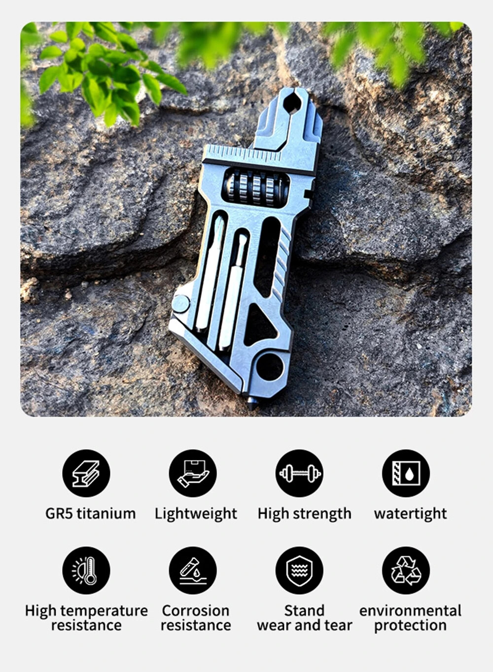 EDC Titanium Alloy Mini Adjustable Spanner Wrench Portable Repair Tools