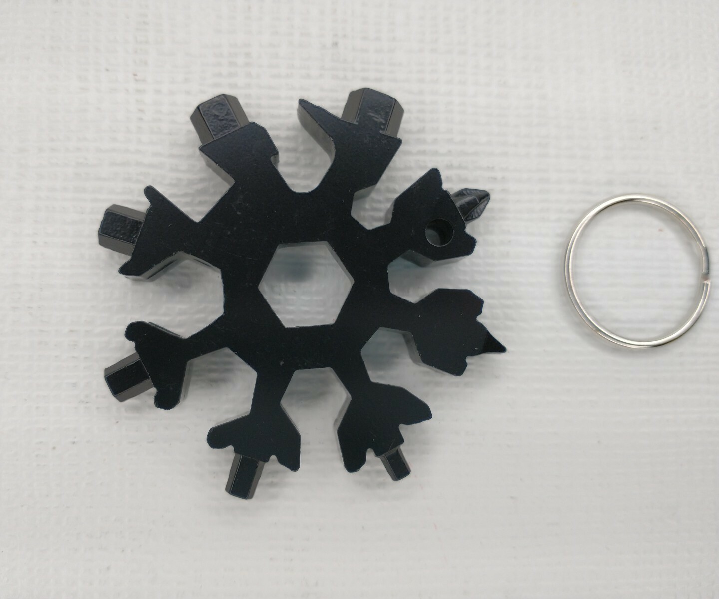 Black Snowflake Multi Tool Keychain Key Ring Gift Idea