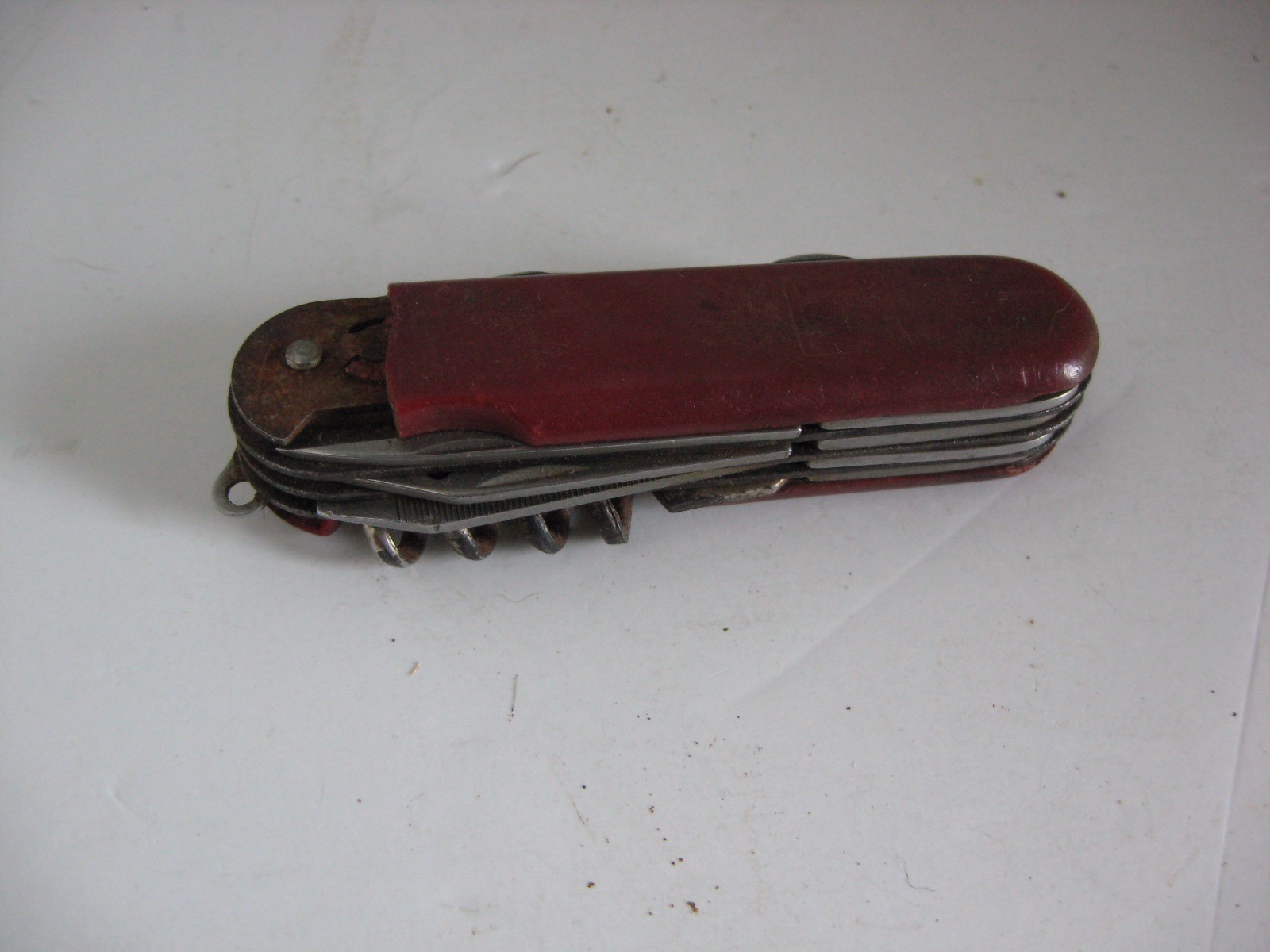 Vtg Swiss Army Style Folding Pocket Knife 10 Tools Multi Function Japan Steel