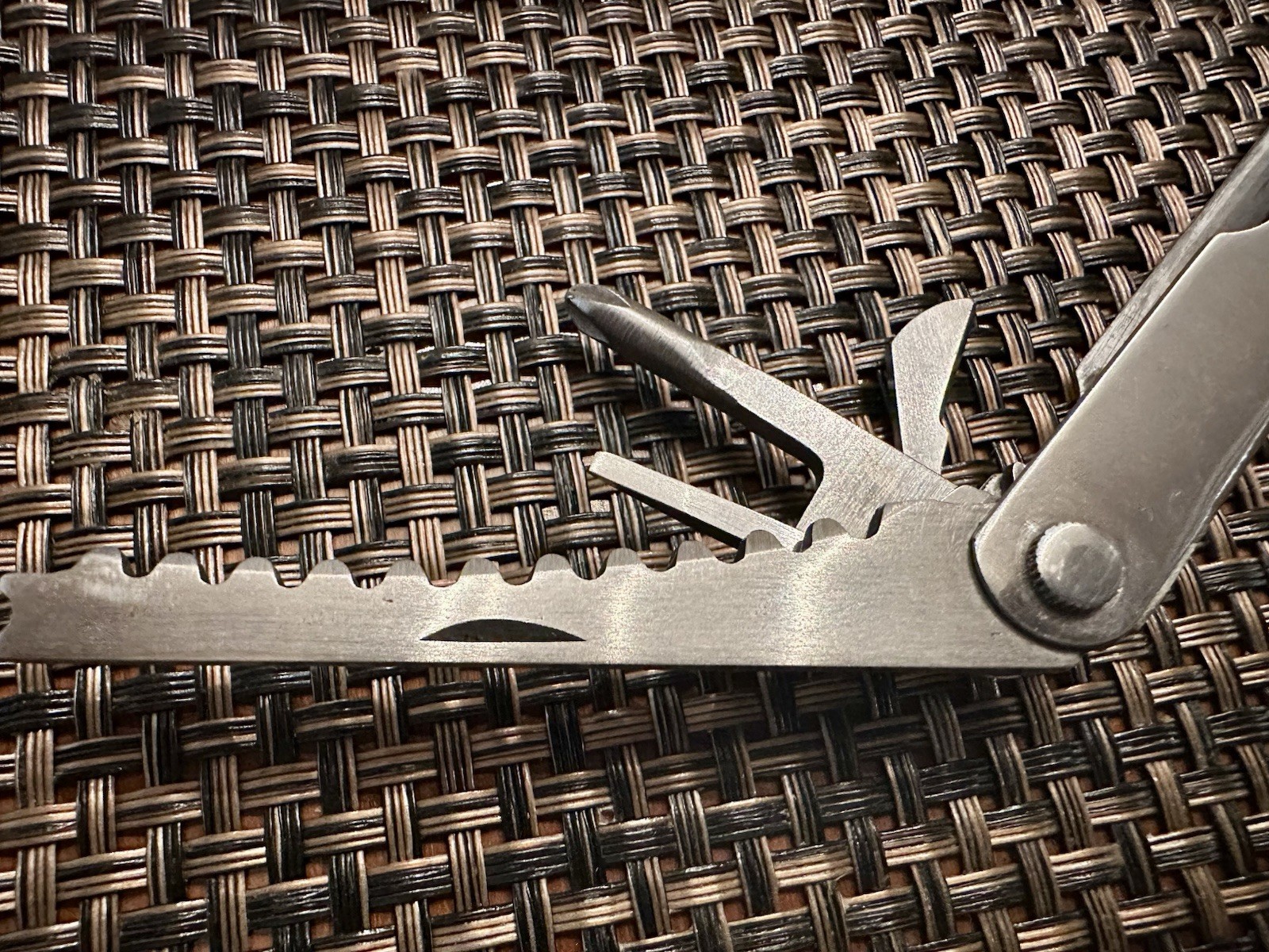 Vintage Stainless Steel Multi-Tool Pocket Knife with Case Made In China EUC!