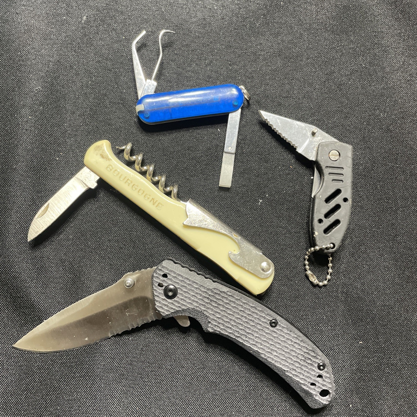 Lot of 4 Pocket Knives & Multi Tools – Folding, Avon Tool, Corkscrew