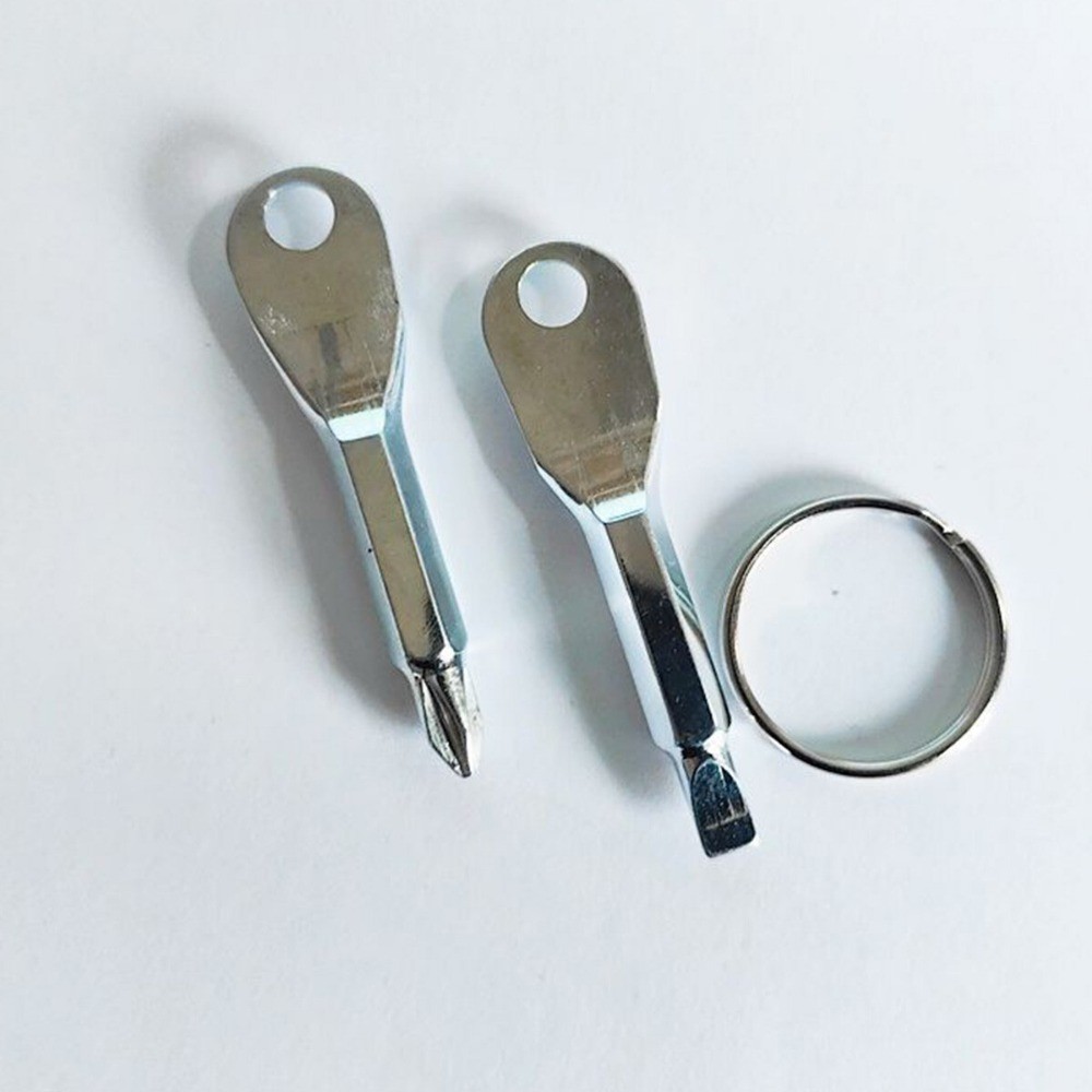 2Pcs Keychain Screwdriver EDC Tool Set Outdoor Carrying Mini Tool with KeyChain