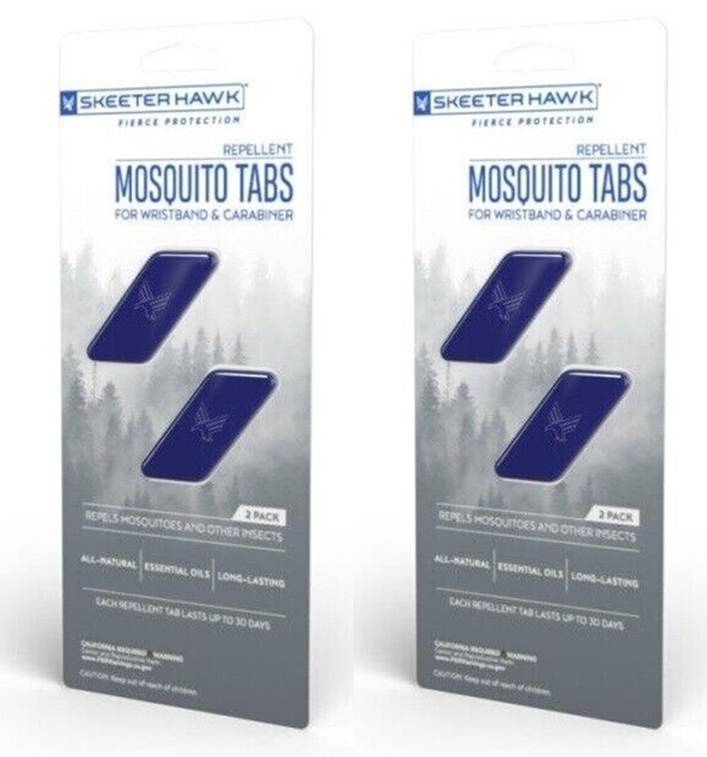 (2 Pack of 2 pcs) Skeeter Hawk Mosquito Tabs Replacement For Wristband Carabiner