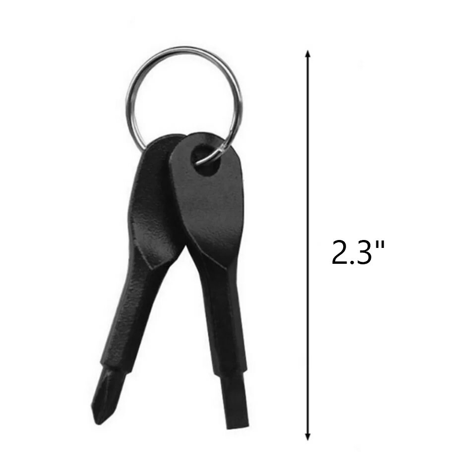 4 In 1 Screwdriver Keychain Set EDC Pocket Tool Hex Nut Wrench Key Ring