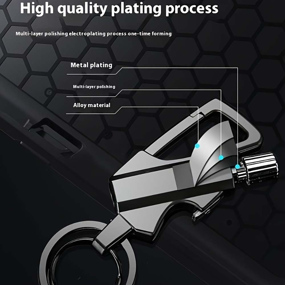 Sleek All-Metal Bottle Opener Keychain Compact Multi-Functio f Key Organization
