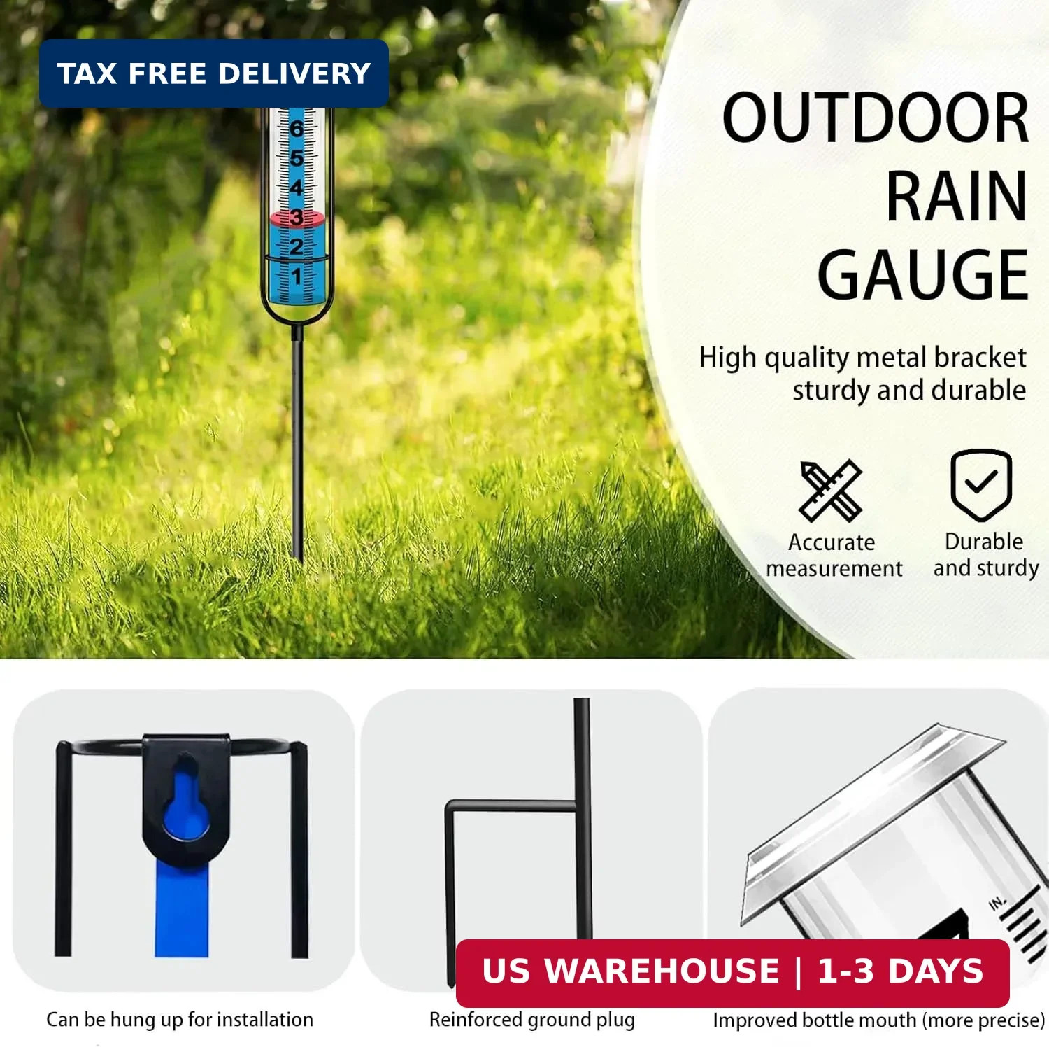 JMBay Rain Gauge Outdoor, Accurate rain gauges Outdoors Best Rated, Tall rain Ga