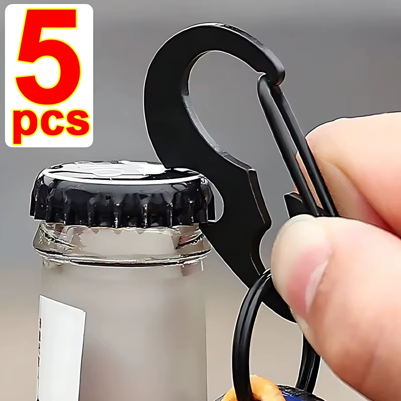 1/5PCS Multipurpose Key Ring Outdoor Camping Bottle Opener Carabiner Multi Pocke
