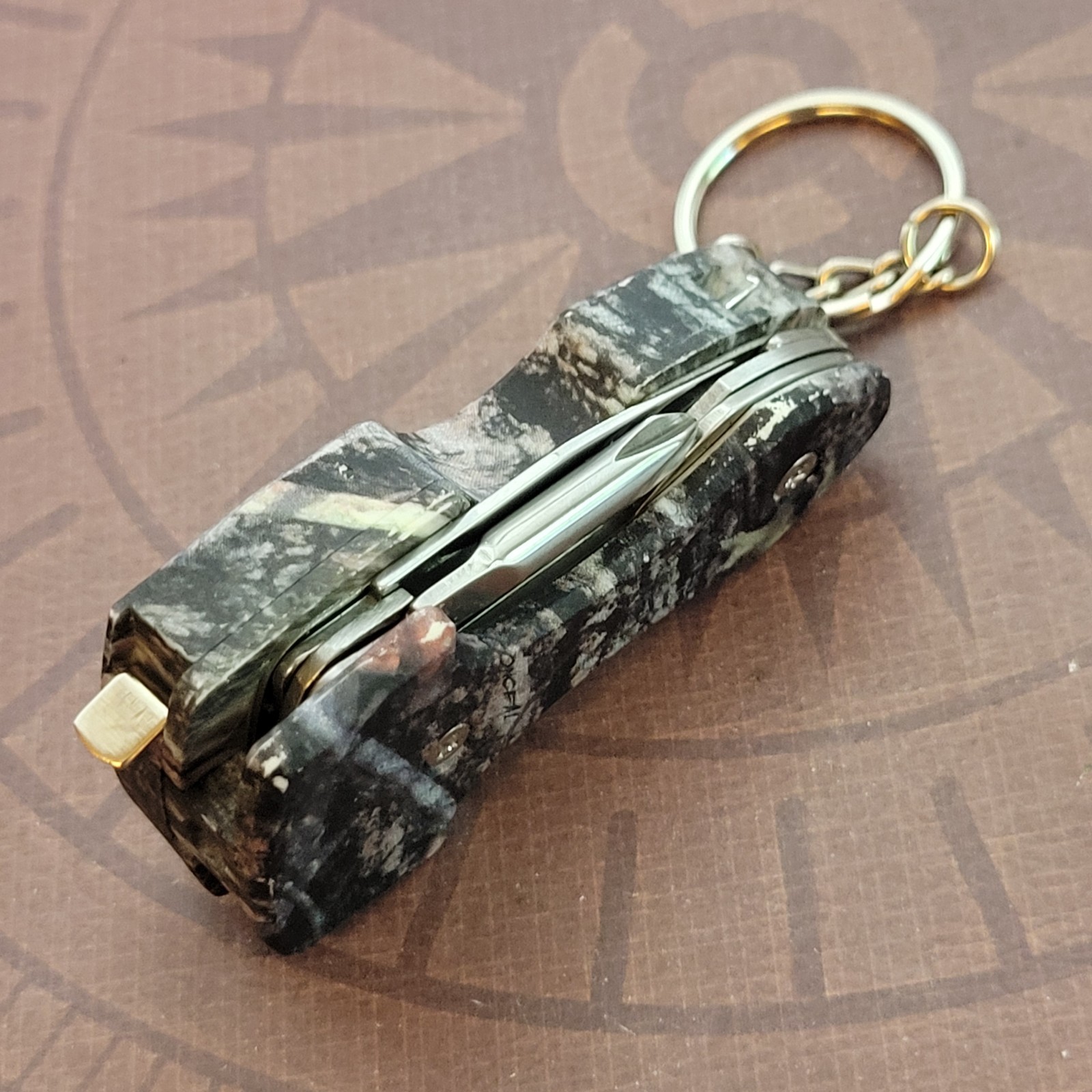 Woodland Multi Tool Knife Tape Measure Screw Drivers Bottle Opener Keychain