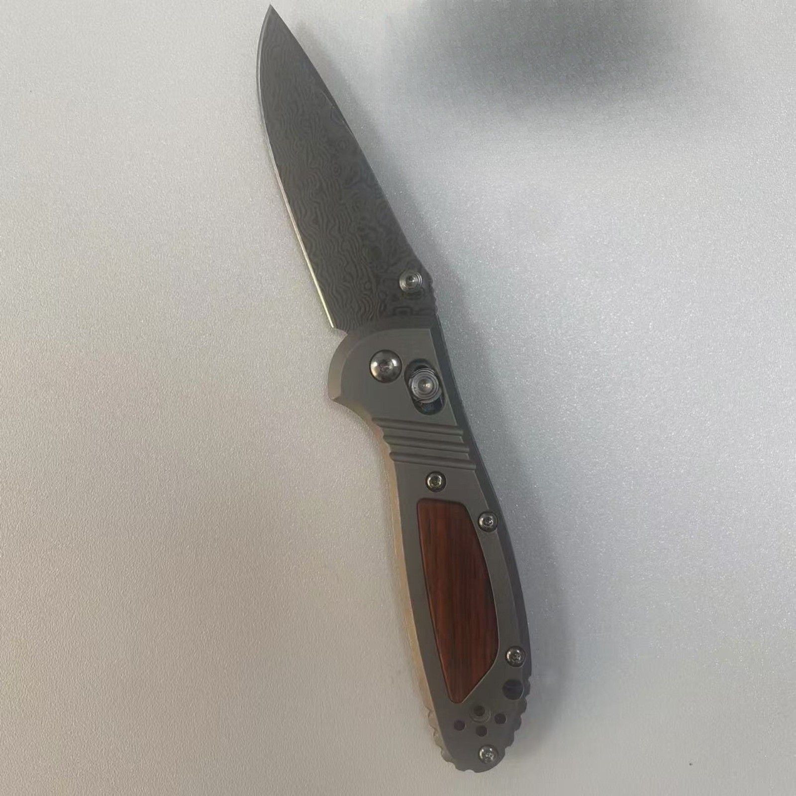 TC4 inlaid with Wood Handle Scale For Benchmade Griptilian 555/556