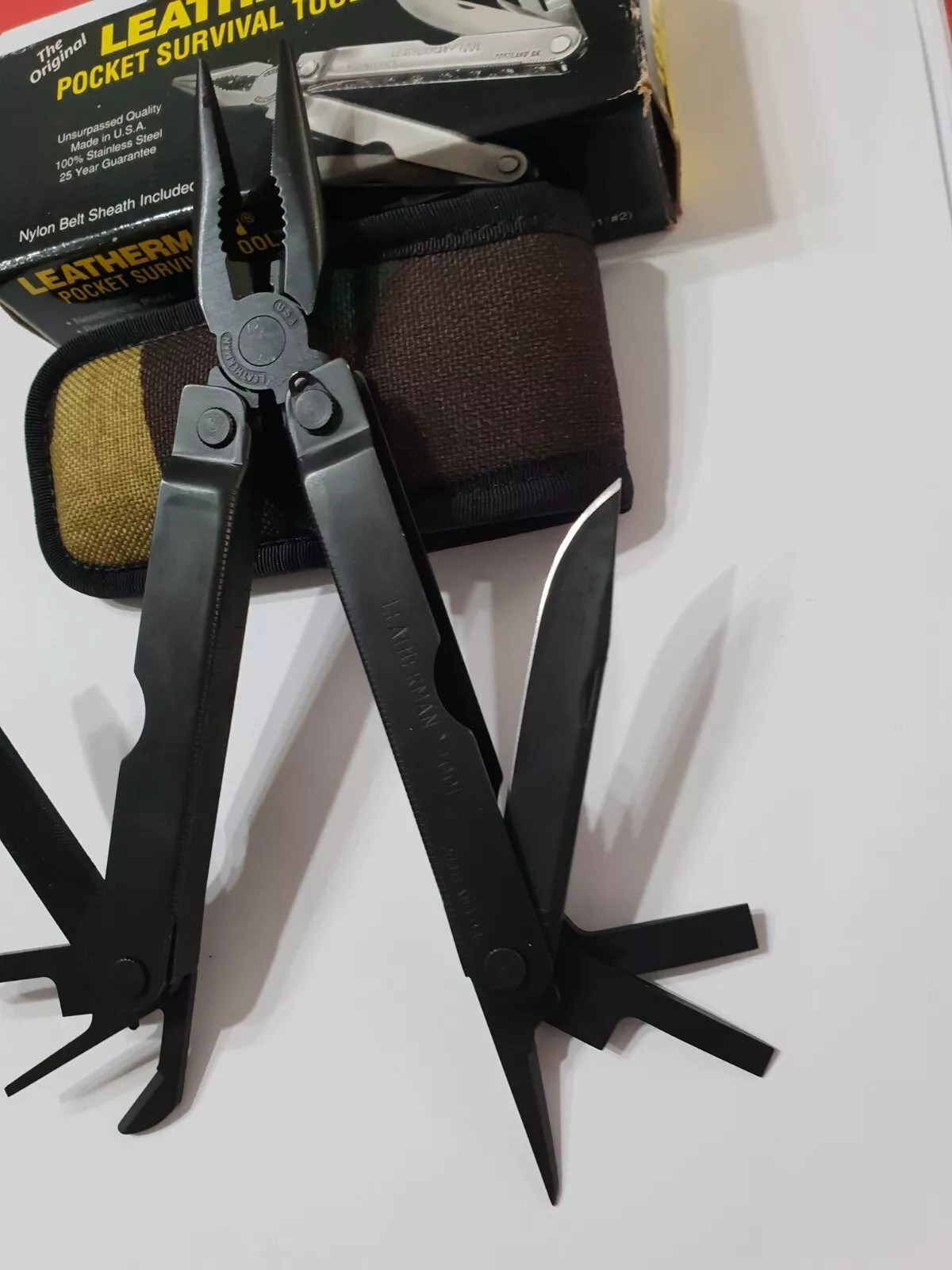🔥 Leatherman PST Black Rare Camo Sheath Retired Multi Tool Collectable