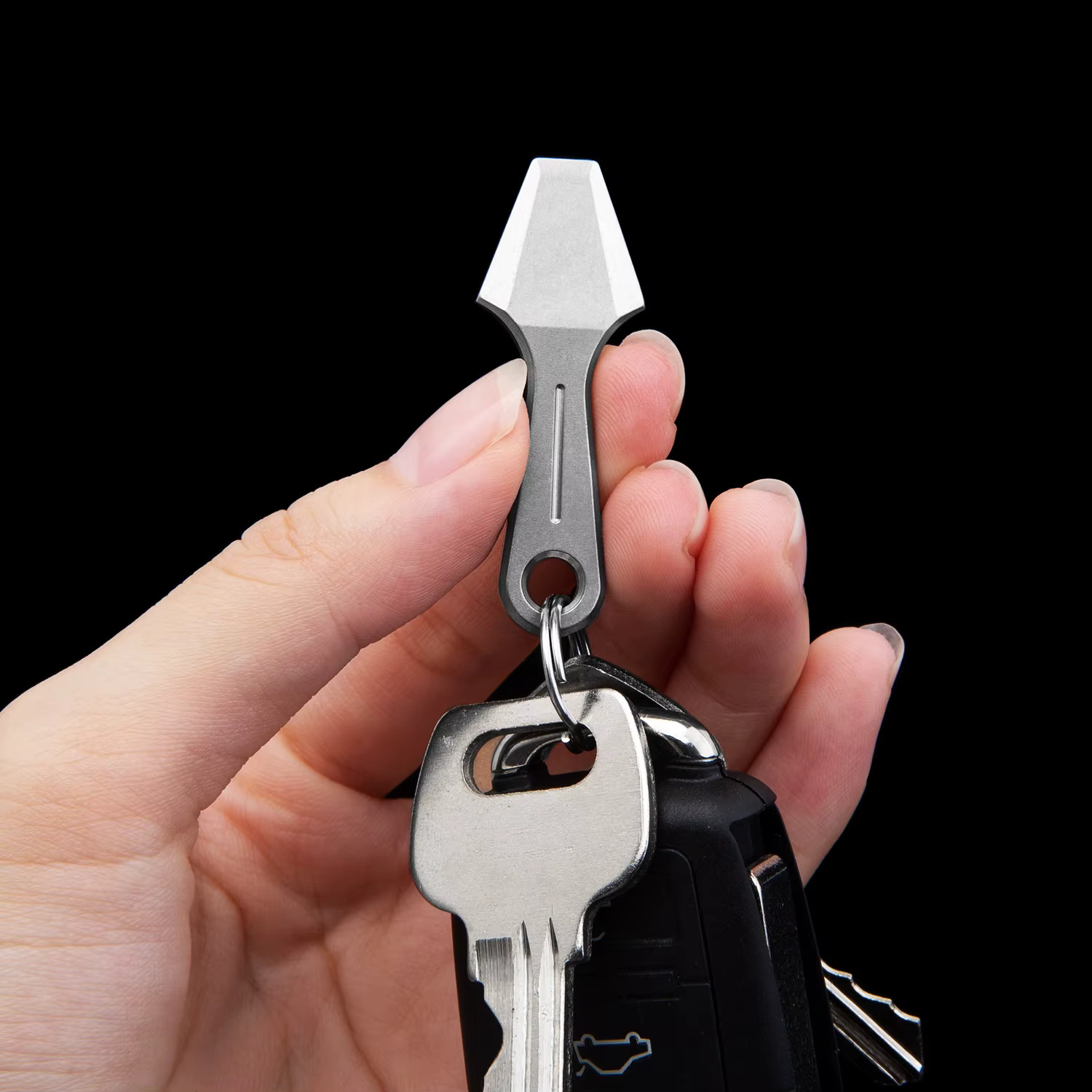 Mini Titanium Alloy Prybar Camping Necklace Pendant Keychain Pendant EDC