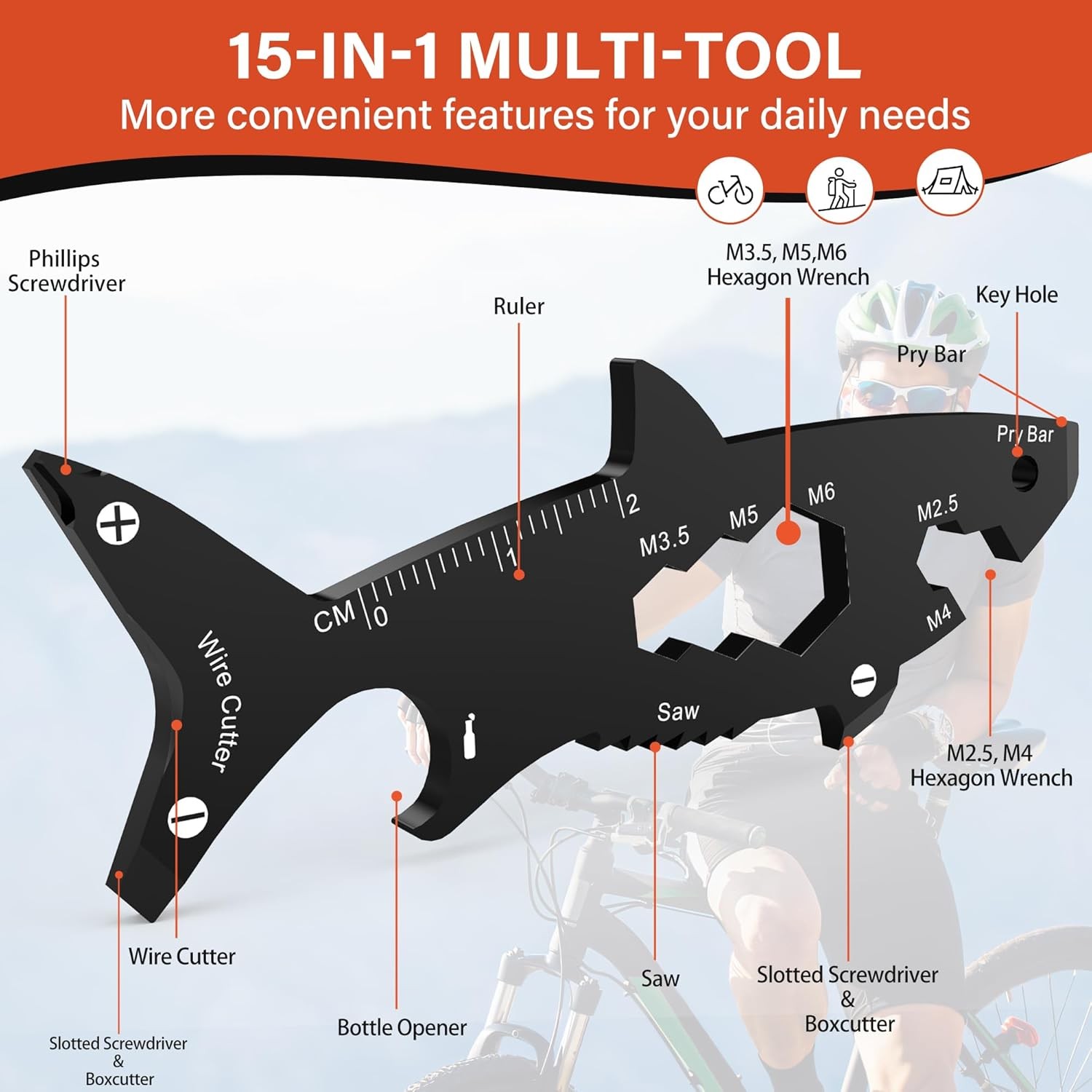 Fun Mens Gifts EDC Multitool – Unique Men Birthday Shark Gift, Novelty Christmas