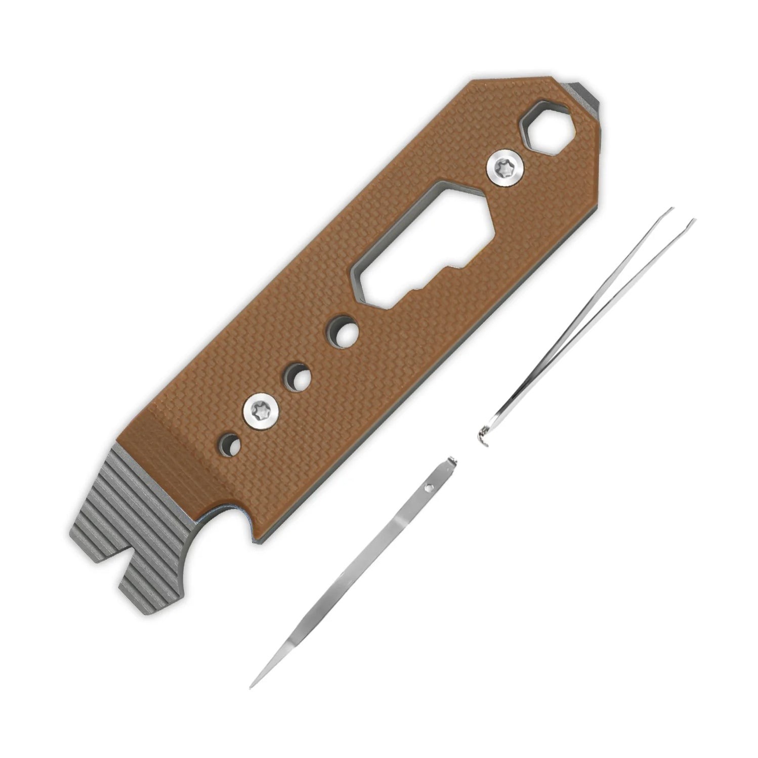 Kizer Pac-Bar Titanium Brown G10 EDC Multi-Tools Pry Bottle Opener Screw Driver