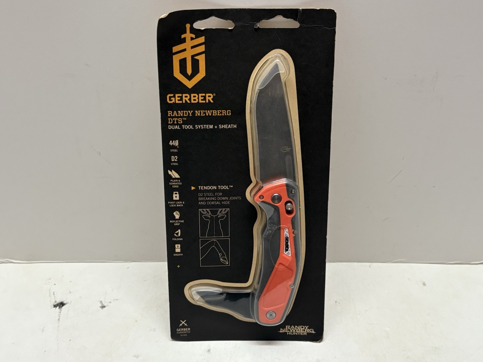 Gerber Randy Newberg DTS Knife- Dual Tool System w/Sheath,Orange/Black