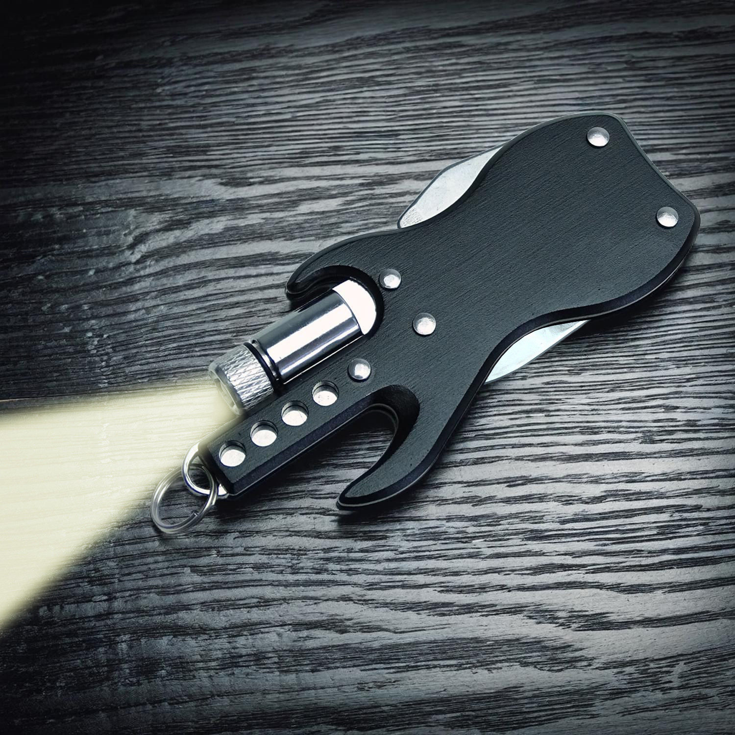 keepdrum KDMT-BK Multitool Keychain Guitar Black