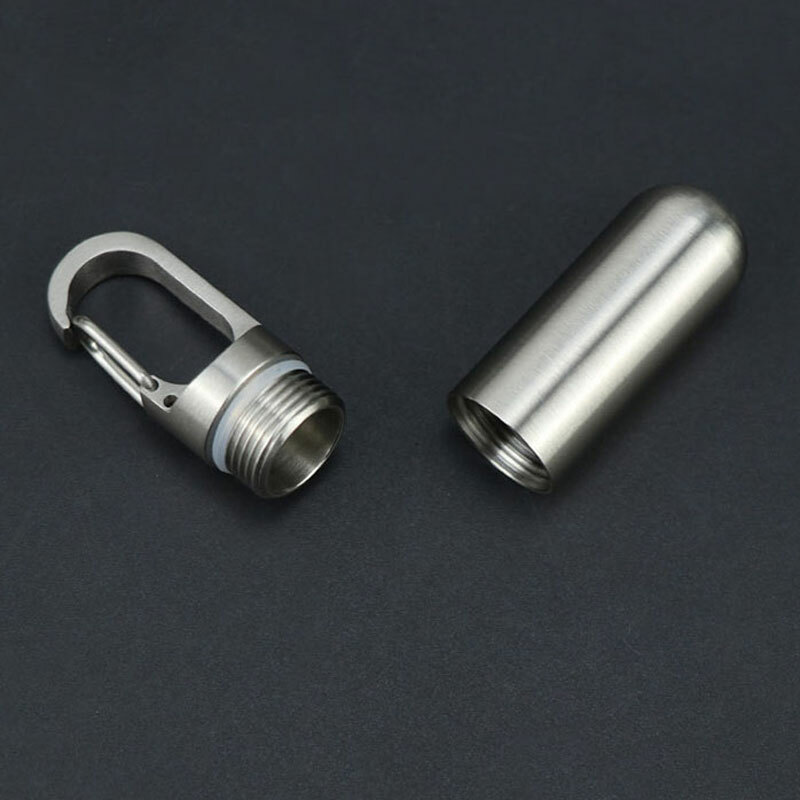 Outdoor Survival EDC Waterproof Pill Case Key Chain Capsule Seal Container Box