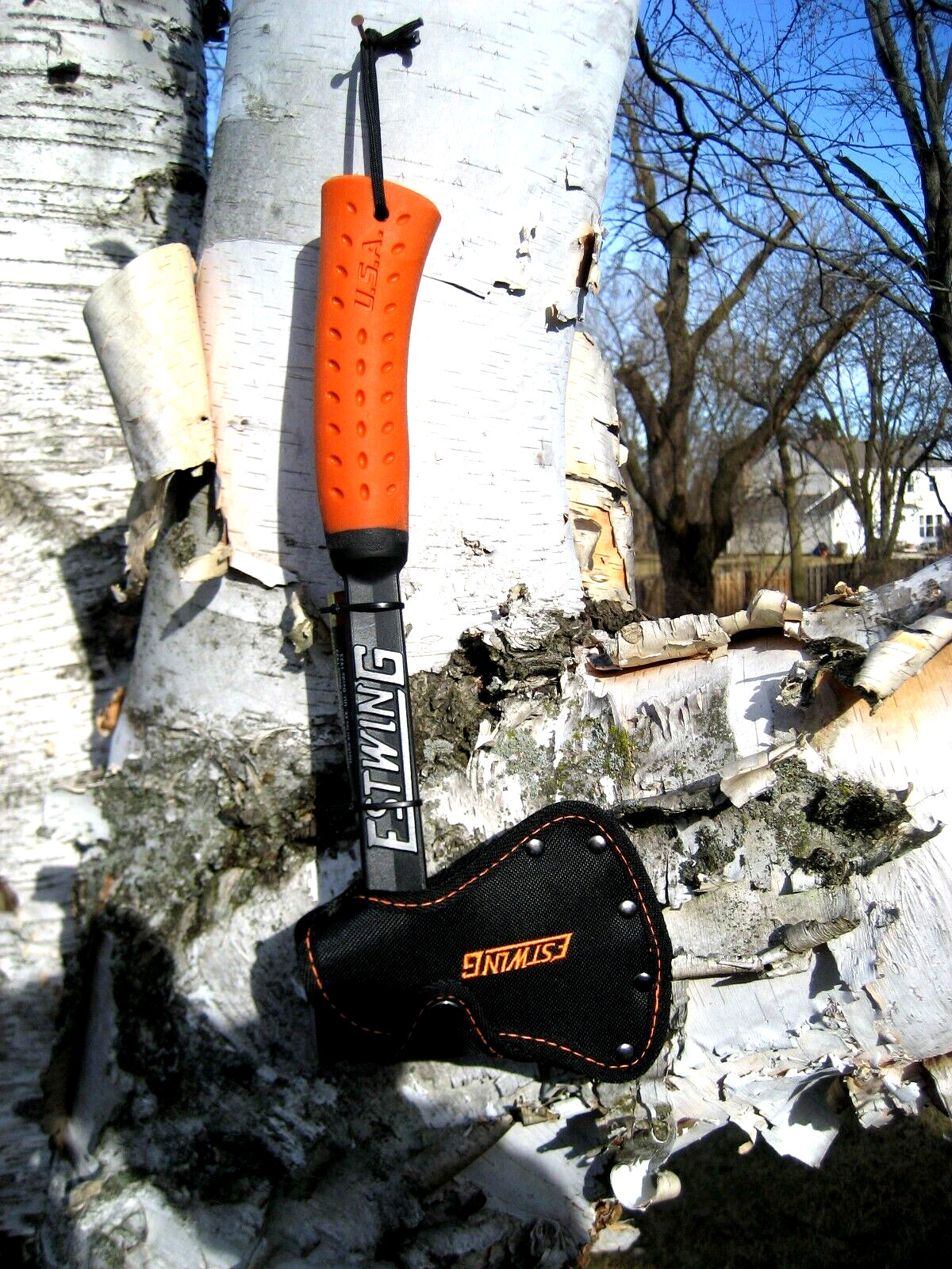 ESTWING CAMPER’S 14″ AXE/HATCHET PLUS LOGGER’S SHARPENER KIT IN STURDY ABS CASE