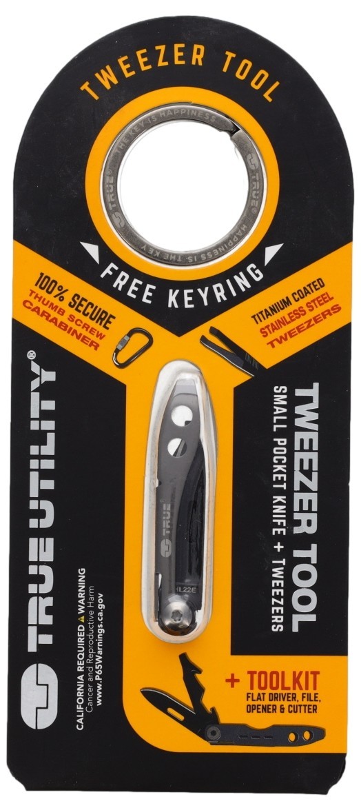 True TRUTOL0035 Tweezers Tool Pocket Knife Keyring Multi‑Tool