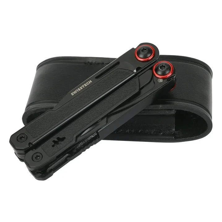 Swiss Tech Uberall 11-in-1 Folding Mini Multi-Tool Ultra Compact with Leather Sh