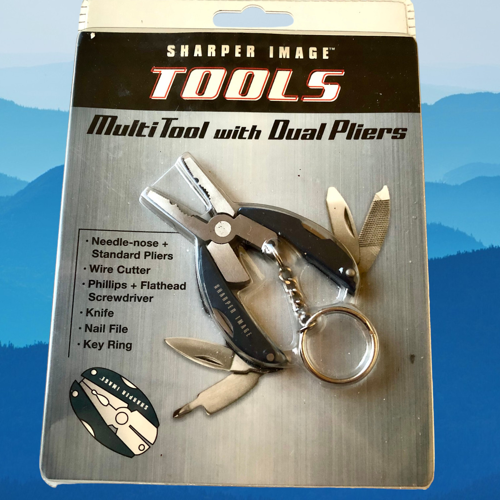 Sharper Image Key Ring Chain Multi Tool with Dual Pliers New Sealed
