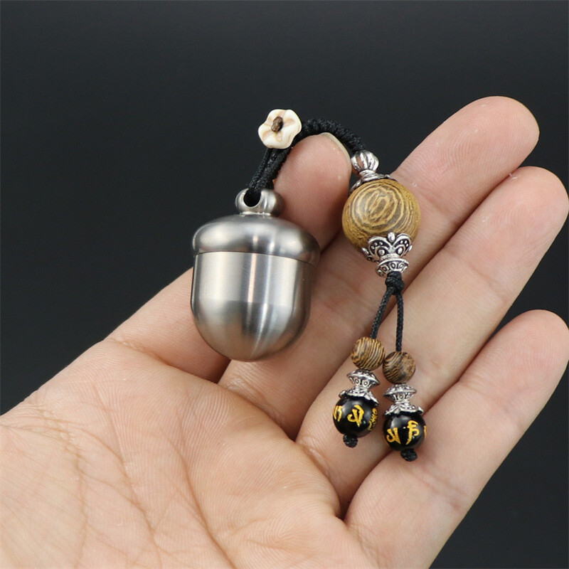 Pure Titanium Pill Holder Case Container Organizer Waterproof Portable Keychain
