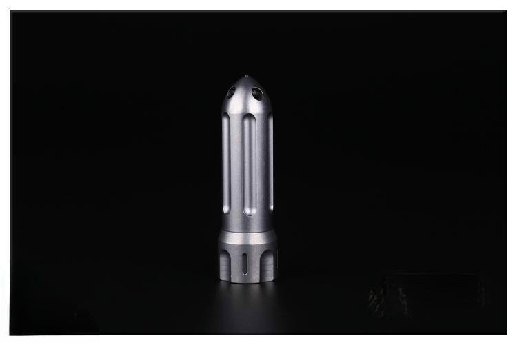 Titanium Alloy Rocket Shape Pill Case Holder Container Keychain Necklace Pendant