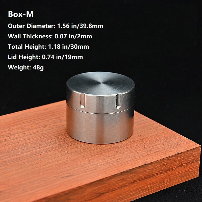 Pure Titanium Waterproof Pill Holder Organizer Container Jewelry Tea Storage Box