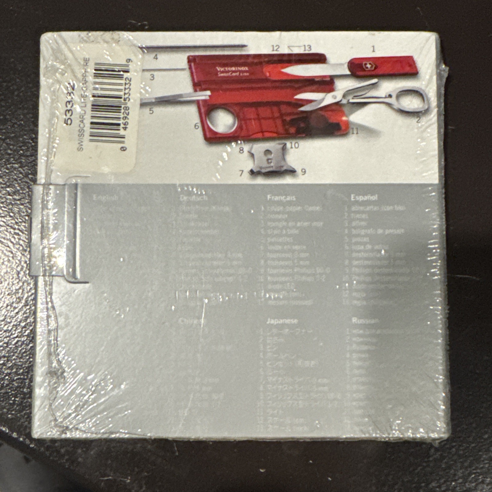 Genuine Victorinox Swiss Card Lite 13 tools swisscard with LED New in packaging