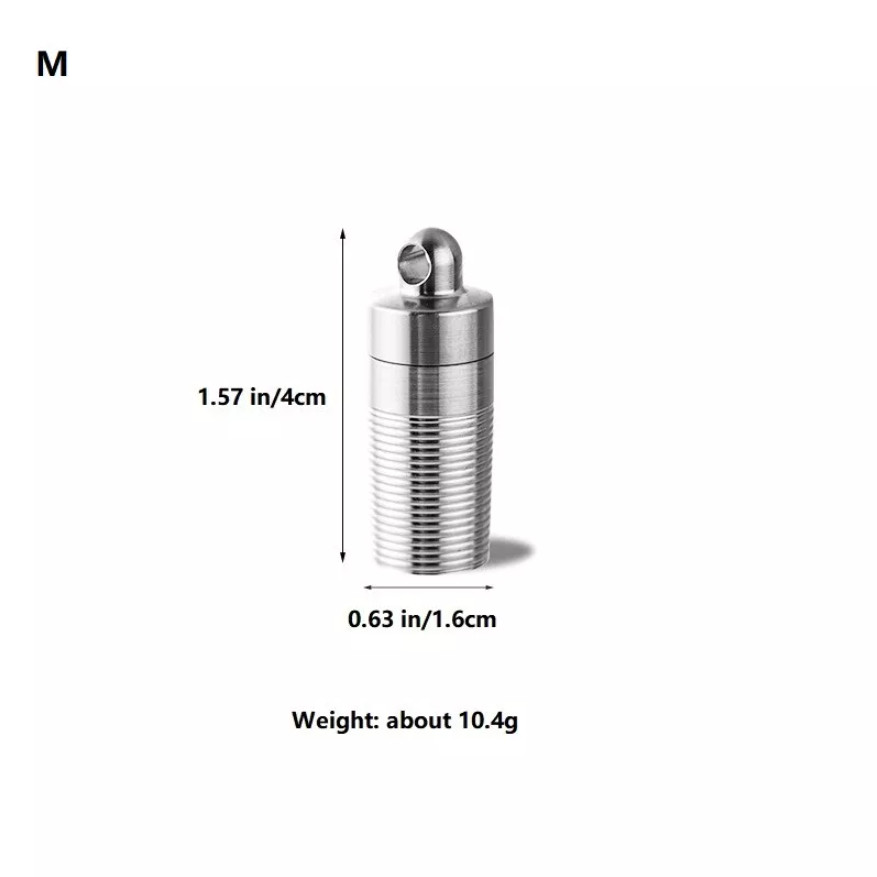 Pure Titanium Pill Holder Organizer Container Case Waterproof Portable EDC Tank