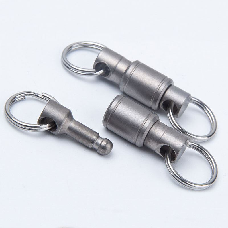 EDC TC4 Titanium Insert Buckle Gimbal Ring Portable Double Keychain Pendant Tool