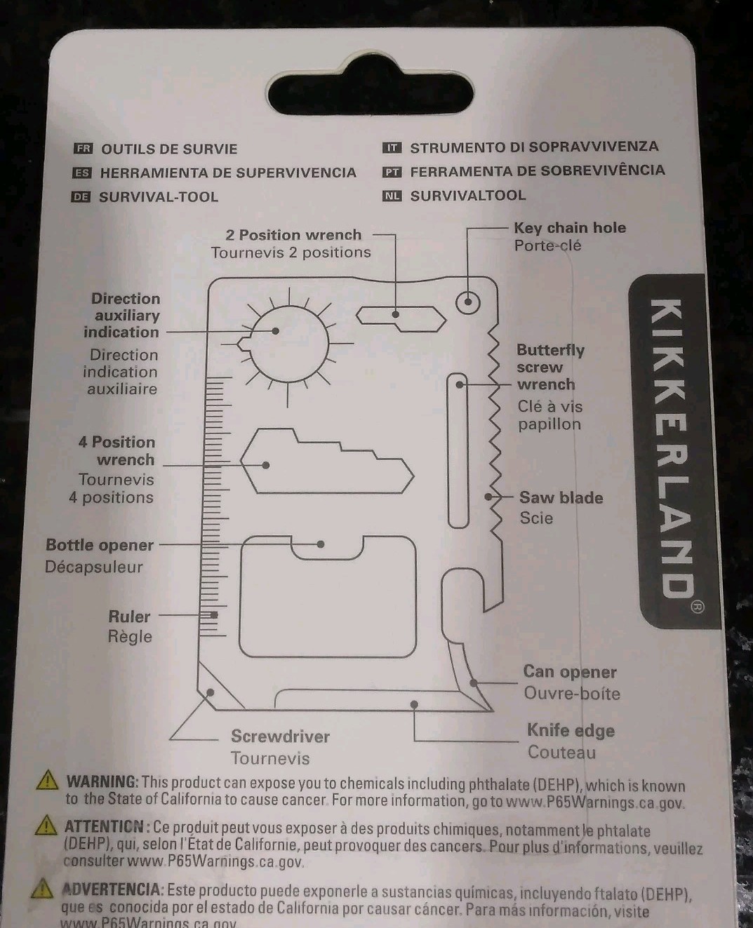 Kikkerland Stainless Steel 11 Function Survival Tool with Pouch NEW