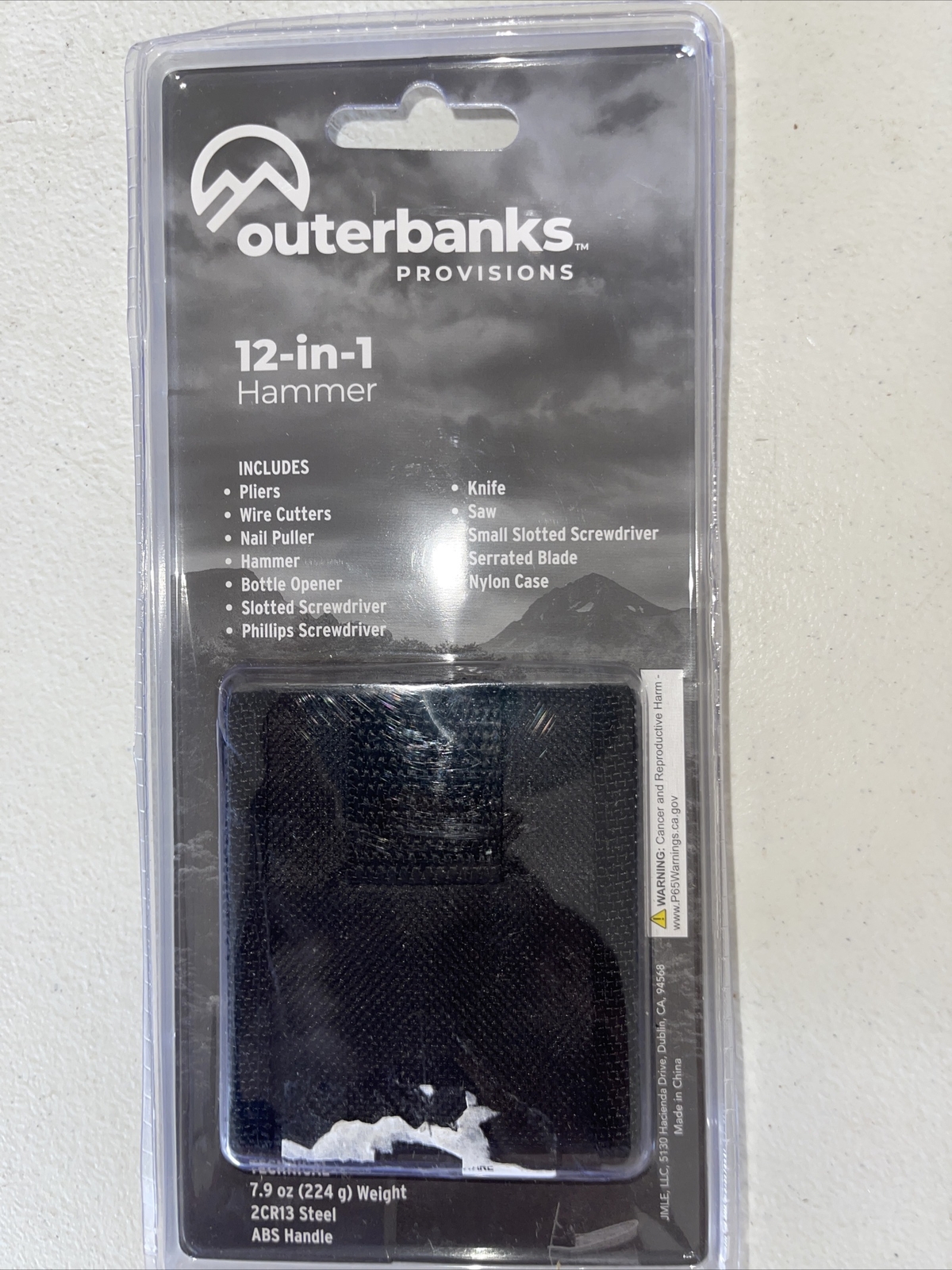 Outerbanks Multi Tool 12-in-1 Hammer with plastic carrying case