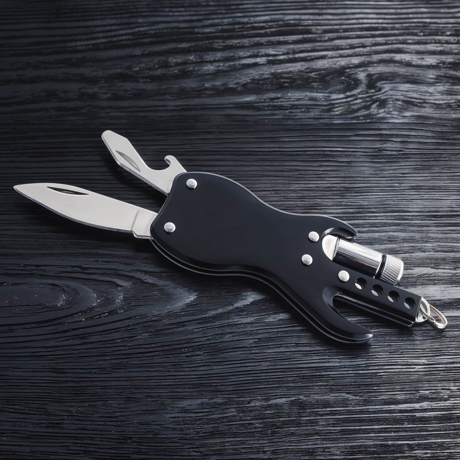 keepdrum KDMT-BK Multitool Keychain Guitar Black