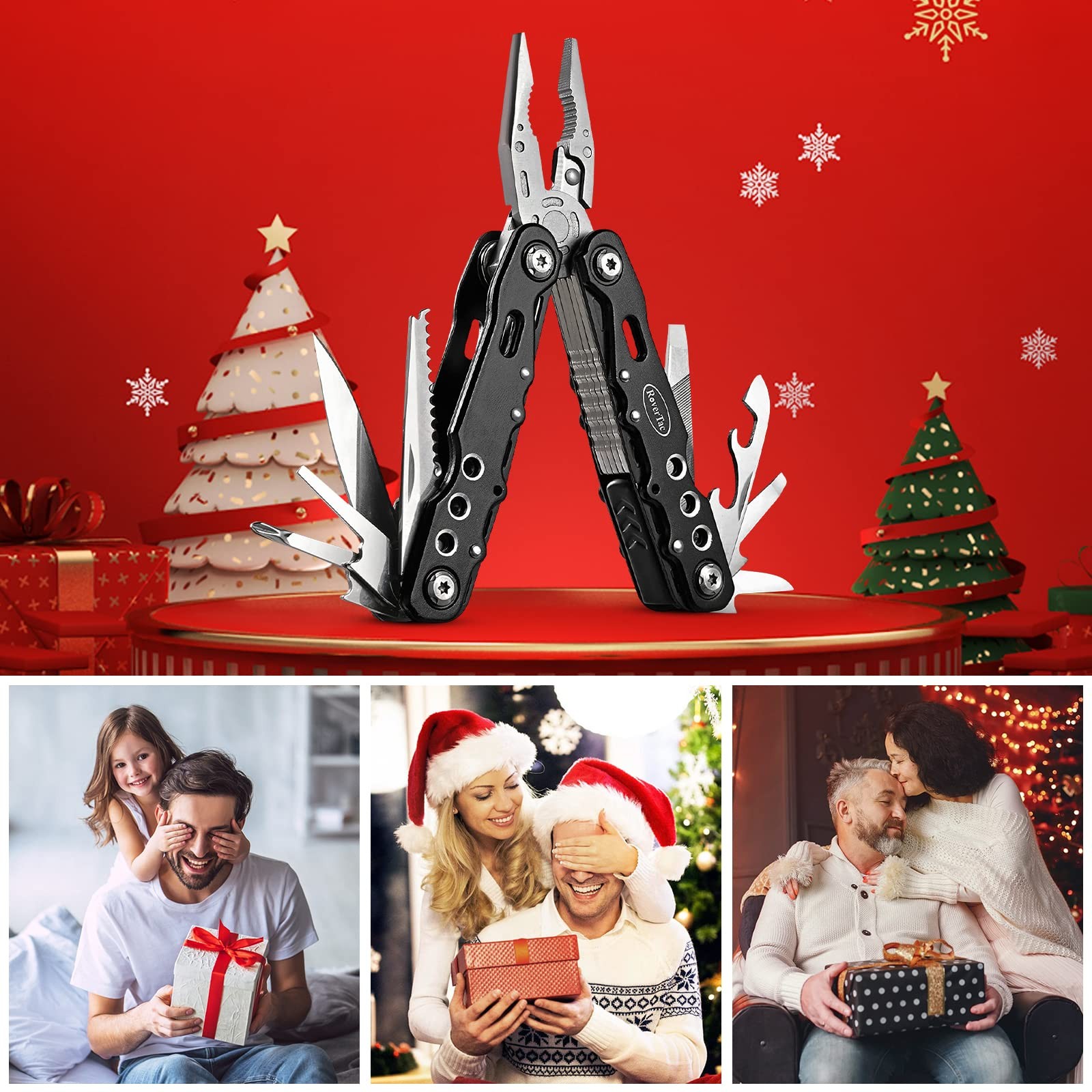 Multitool Pliers Pocket Knife 14-in-1 with Saw, Opener, Sheath for Camping & DIY
